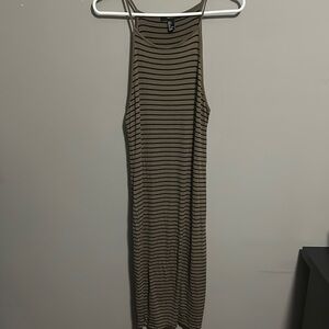 Green & black Sleeveless Dress